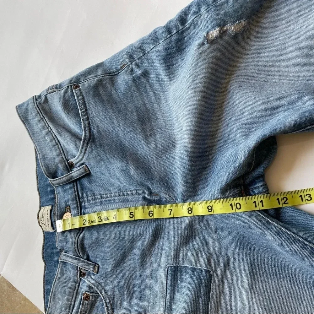J. Crew High Rise Distressed Vintage Cropped Jeans Size 29